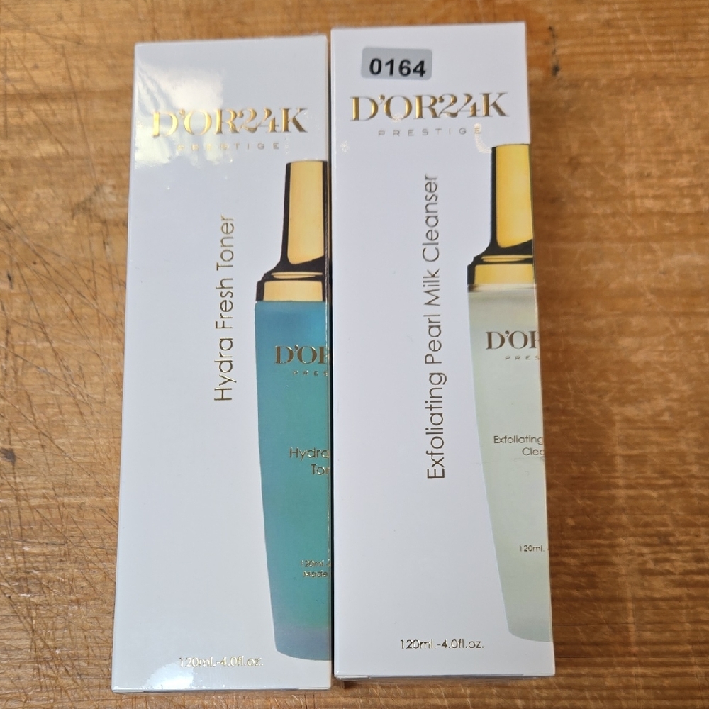 D'OR24K Hydra Fresh Toner and Exfoliating Pearl Milk Cleanser Set